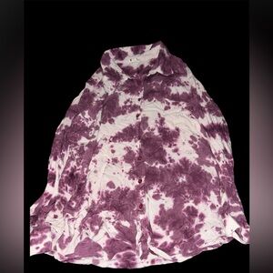 EST. 1946 Purple & White Tie-Dye Button Down Shirt - Size L - Tie Front